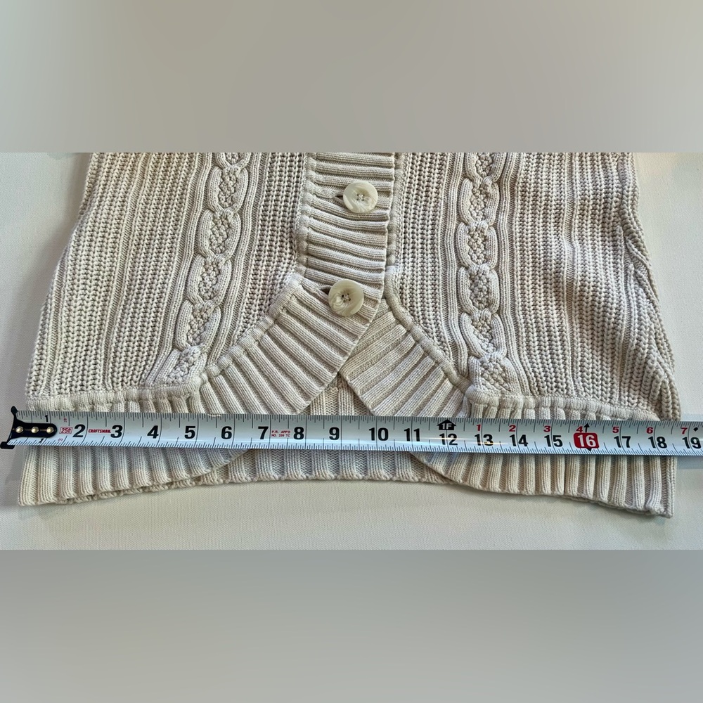 Bass Cable Knit Cream Cardigan Medium - Picture 9 of 14